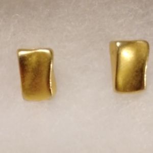 Vintage Gold plated Nugget Clip on Earrings